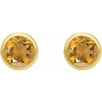 Eppi Strieborné bezel náušnice s citrínmi Sontre E44191