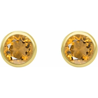 Eppi Strieborné bezel náušnice s citrínmi Sontre E44191