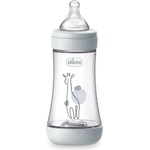 Chicco Шише за хранене Chicco Perfect 5 - Със среден поток, 240 ml, 3 м+, сив/бял (N0286) - ozone