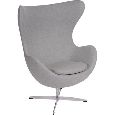D2.DESIGN Moderní otočné houpací křeslo Egg šedý kašmír do obýváku
