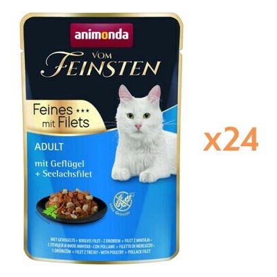 ANIMONDA Vom Feinsten Fines mit Filets Adult Filet z drůbeže a tresky 24 x 85 g