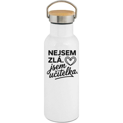 123TRIKO termoska Nejsem zlá, jsem učitelka, černý tisk 500 ml dárek