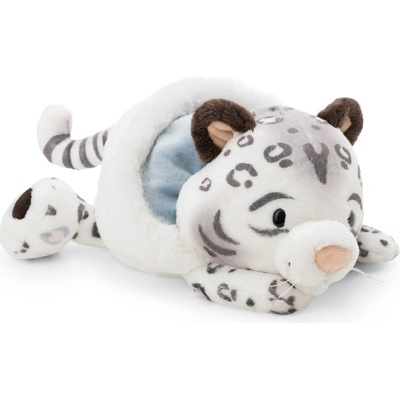 Nicisněžný leopard Eleni Snowbell s čepičkou ležící45 cm