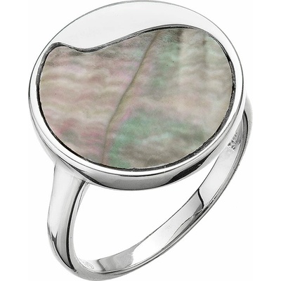 Evolution Group Stříbrný prsten s černou perletí 15030.3