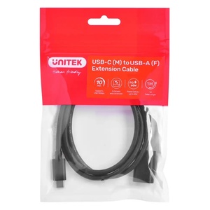 Unitek Адаптер за кабел Unitek (C476BK-1M) USB-C (M) - USB-A (F) 10Gbps 60 W (C476BK-1M)