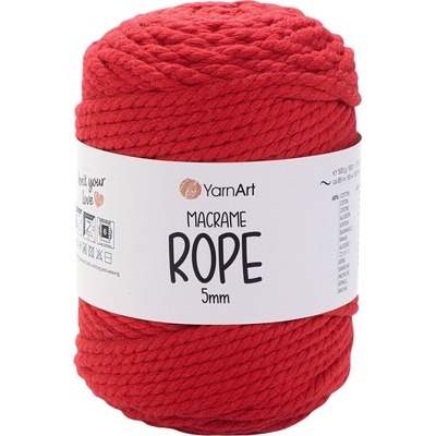 YARNART Macrame Rope 5 mm 85 m 773 Red юта (Macrame Rope 5 mm 773)