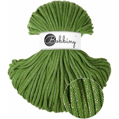 Bobbiny bavlněná šňůra PREMIUM 5mm SHINY Moss-Green