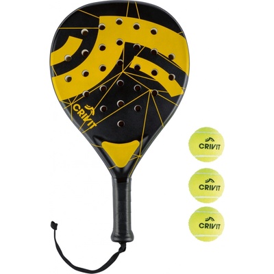 Crivit Padel raketa 4-dielna súprava čierna/žltá
