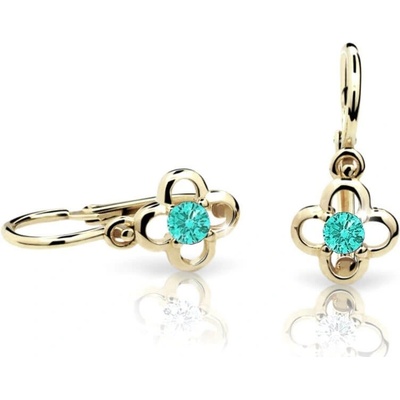 Cutie Jewellery zlaté detské náušnice C1944-10-X-1 svetlo zelená