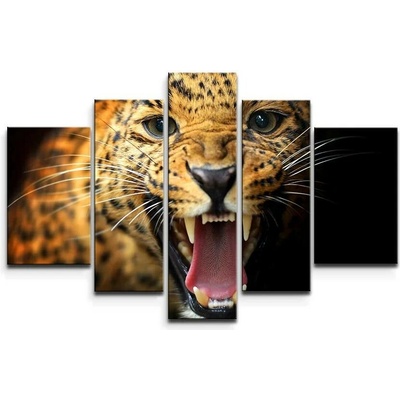 Sablio Obraz - 5-dílný Gepard 2 - 125x90 cm