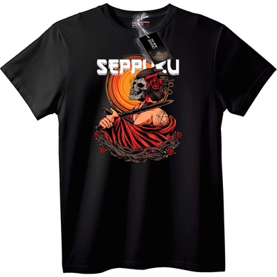 NOONEBRAND Тениска Черепът Сепуку - L, Black