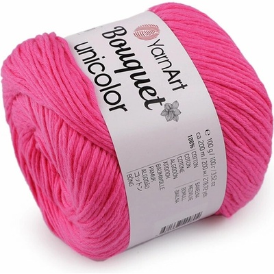 Bavlněná pletací příze Bouquet Unicolor 100 g - (3216) růžová