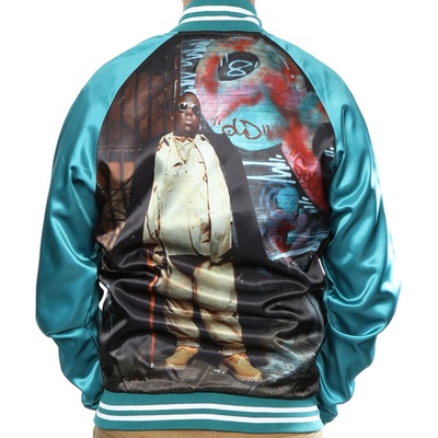 ROCK OFF мъжко яке Notorious B. I. G. - Turqoise BP Satin - Blue - ROCK OFF - BILMAR00087BOMB