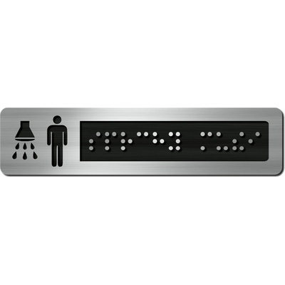 CEDULKA NA DVEŘE PRO NEVIDOMÉ (Braillovo písmo) - Sprchy MUŽI - 105x25