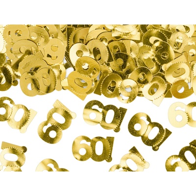 Konfety na stôl číslo 60! zlaté metalické