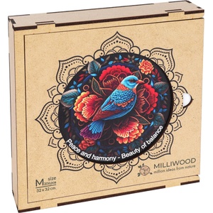 Milliwood Дървен пъзел Milliwood, Peace and Harmony, 206 части - Мандала, Хармония (M-BeautyOFbalance-5061) - bright-toys