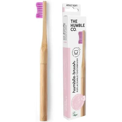 The Humble Co. The Humble Co. 3 in 1: Бамбукова четка за зъби за възрастни с три сменяеми глави: розова или синя