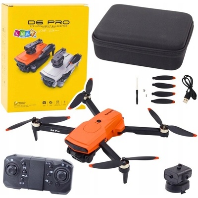 Dron D6 PRO Duální HD Kamera LED Světla Oranžový Lean Toys Děti