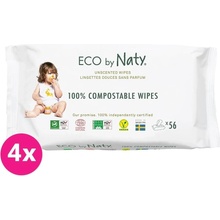 ECO BY NATY vlhčené ubrousky Sensitive 4 x 56 ks bez vůně