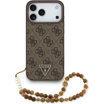 GUESS Калъф Guess 4G Strap Triangle Logo MagSafe Case за iPhone 17 Pro Max - кафяв