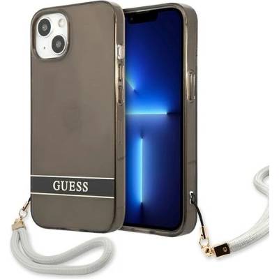 GUESS Кейс Guess GUHCP13SHTSGSK за iPhone 13 mini 5.4", черен, твърд, Translucent Stap (GUE001956-0)