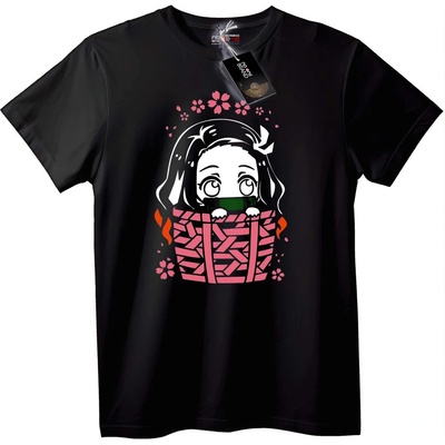 NOONEBRAND Тениска Nezuko в кошница аниме - XL, Black