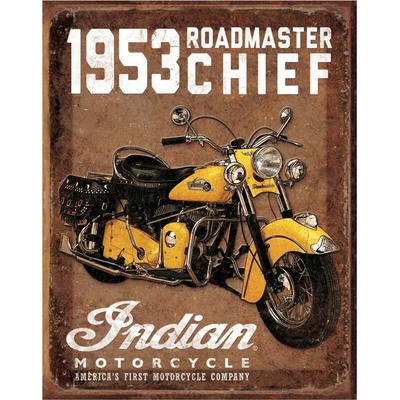 Desperate Enterprises, Inc 1953 Indian Roadmaster - plechová cedule, 40x32 cm 1932
