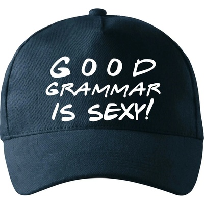 Good grammar is sexy so zahnutým šiltom a mosaznou sponou Tmavomodrá takmer čierna