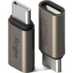 Ringke Алуминиев Lightning адаптер за MacBook и устройства с USB-C порт - Ringke USB-C Male to Lightning Female Adapter (2 броя) (gunmetal) (REK-887)