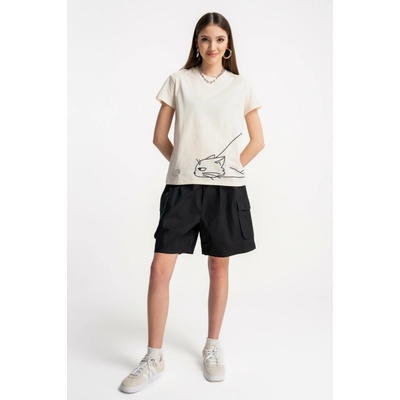 Reporter Young Dívčí černé kraťasy s prostornými kapsami černá