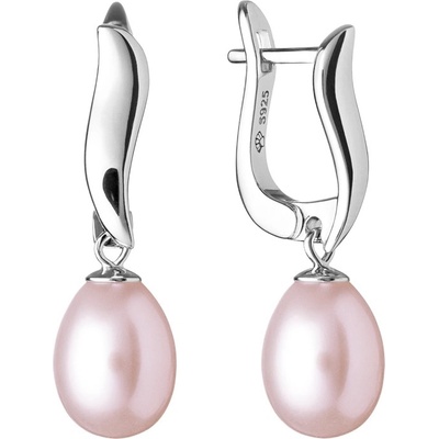Gaura Pearls stříbrné náušnice s levandulovou řiční perlou Anna SK20201EL/L Levandulová