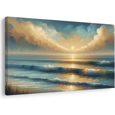 Obraz zlatý východ nad mořem - 120x80