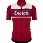Santini Мъжка фланелка с къс ръкав за колоездене Santini Eroica Orcia Cycling jersey - Bordeaux - размер M (056-4379-0112)