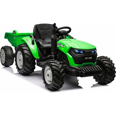 Lean Cars HC-306 - 24V Elektrický Traktor s vlečkou zelená