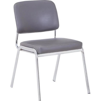 Посетителски стол RFG Slow M, екокожа, метална основа, до 120 kg, сив