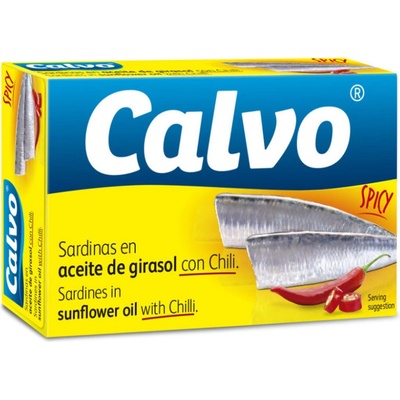 Calvo Sardinky ve slunečnicovém oleji s chilli 120 g