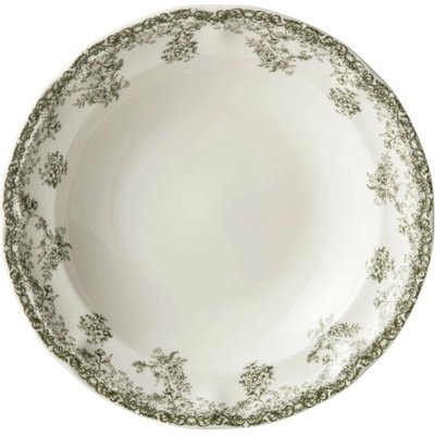 J-Line by Jolipa Bílý porcelánový hluboký talíř Vintage Blossom - ⌀22*3,4 cm