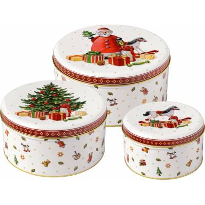 Villeroy & Boch 35-9391-0089 Dózy na cukroví Winter Collage Accessoires bílé 3 ks