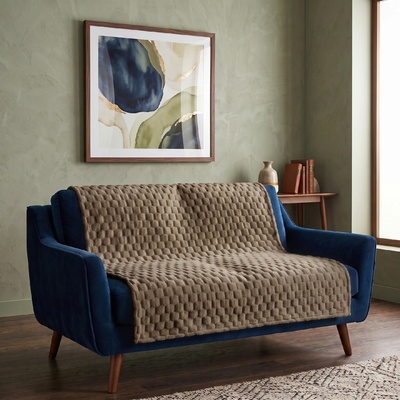 MyBestHome GOLD Přehoz na sedačku a pohovku FLANELA hnědý 170x210 cm