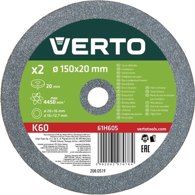 Verto Kotouč brusný 150 x 20 mm 61H605 2 ks