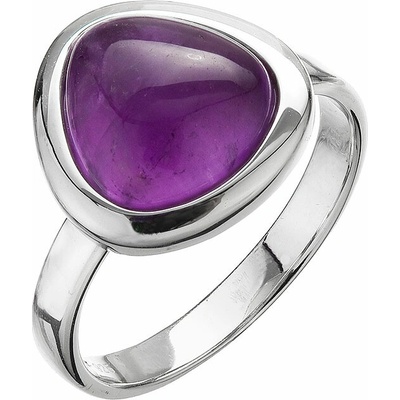 Evolution Group Stříbrný prsten trojúhelník s ametystem 15027.3