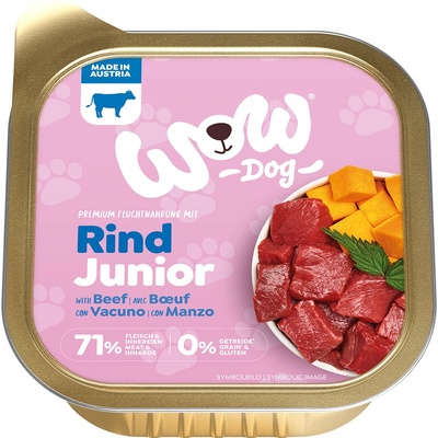 WOW Junior Dog Hovězí s dýní 150 g
