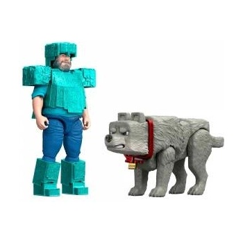 Mattel Minecraft The Movie Steve & Wolf set 2 figures