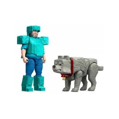 Mattel Minecraft The Movie Steve & Wolf set 2 figures