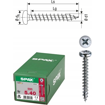 Univerzální vruty Spax 5 x 20 mm, 2000 ks