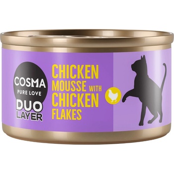 Cosma DUO Layer kuřecí pěna s kousky kuřete 24 x 70 g