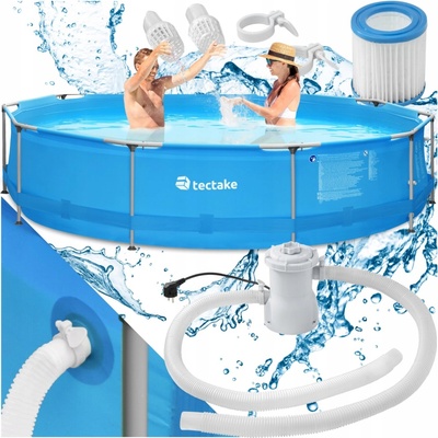 Tectake 402896 okrúhly s oceľovým rámom 360 x 76 cm