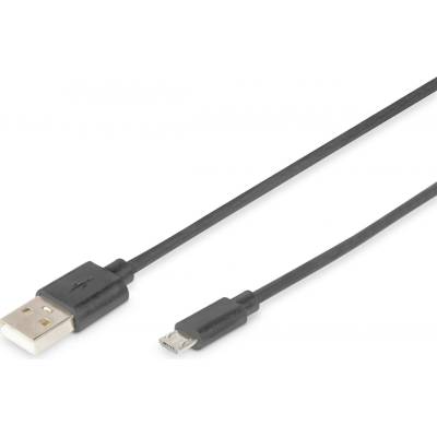 Digitus DB-300127-010-S USB USB 2.0 USB A Micro-USB B 0,48 Gbit/s 1m černý