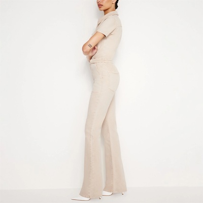 Good american Women's Bootcut Jumpsuit - Sand004