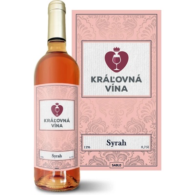 Sablio Kráľovná vína Syrah ružové suché víno 12 % 0,75 l (čistá fľaša)